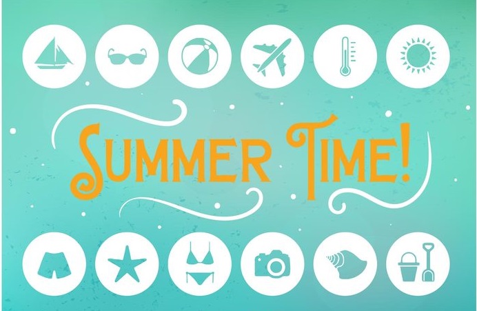 summer-time-flat-icons-vector
